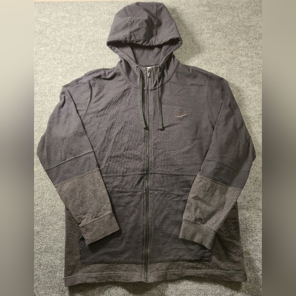 Nike Two-Tone Black And Grey Black Label Zip Up Hoodies Size Extra Large